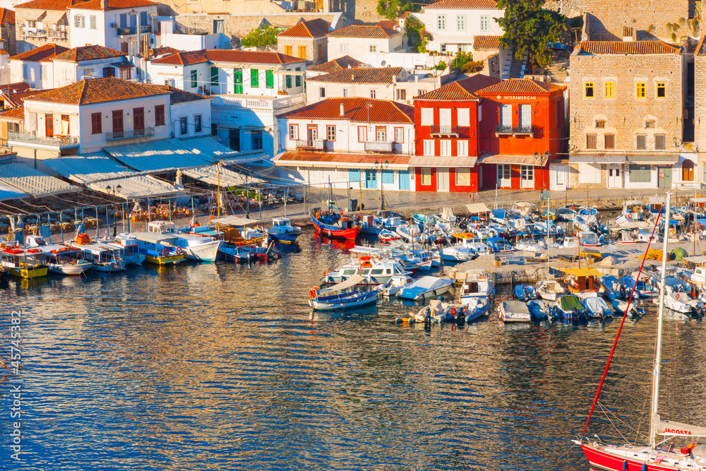 Obraz premium Wide port view from above in Greel Island