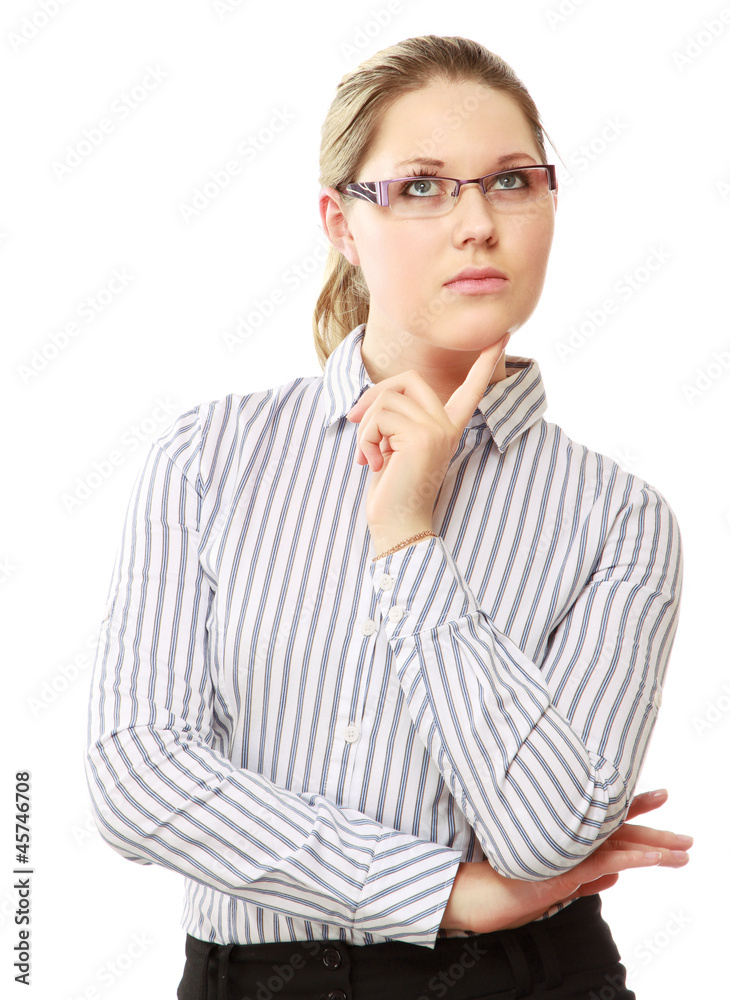 Portrait of beautiful business woman standing with folded arms Portrait of beautiful business woman standing with folded arms