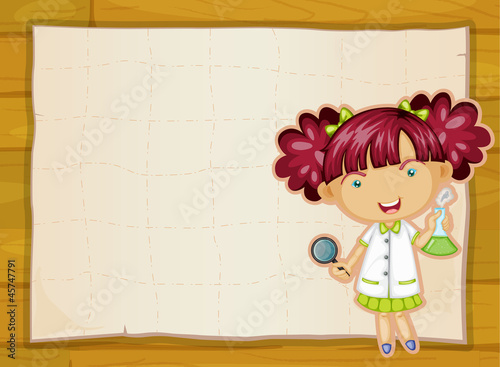 girl and paper sheet