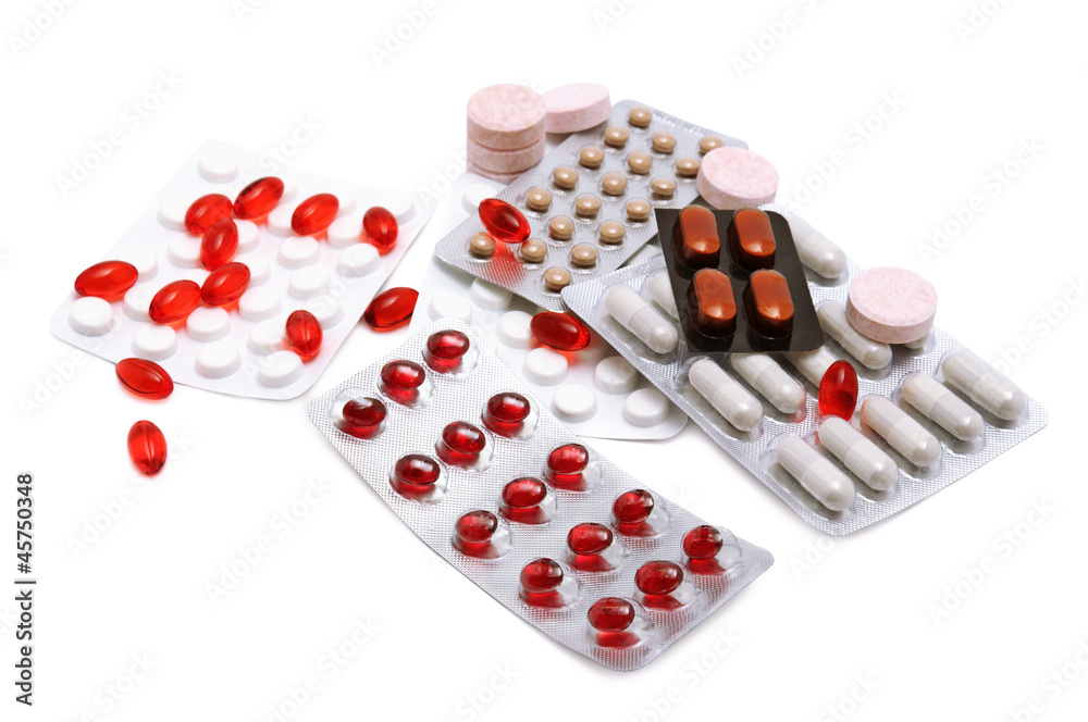 Collection medication isolated on white background Collection medication isolated on white background