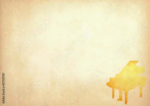 Photography Grunge image of piano from old paper with copy space