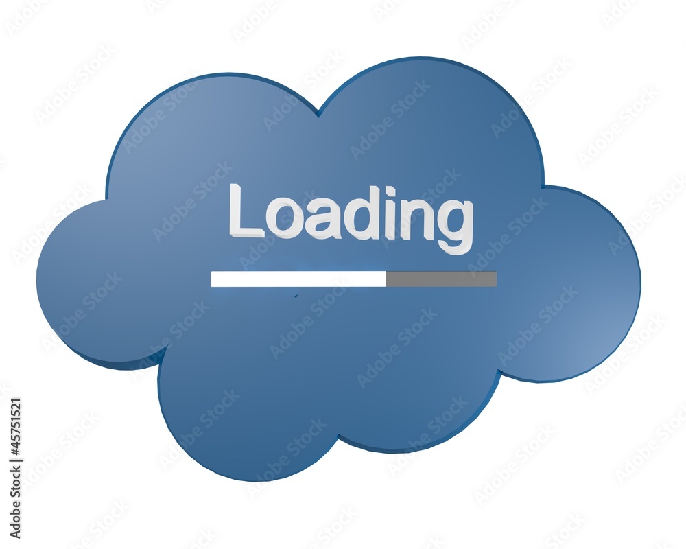 Cloud icon with Loading text Cloud icon with Loading text