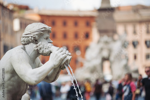 Fontana del Moro in Piazza Navona. Rome, Italy. photo