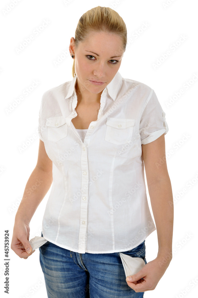 Junge Frau pleite Junge Frau pleite