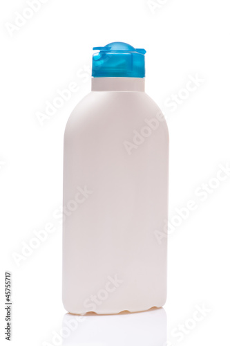 Fototapeta Naklejka Na Ścianę i Meble -  white blank bottle wiht blue cap