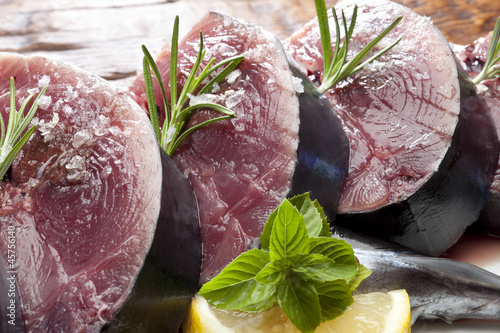 Chopped fresh tuna photo