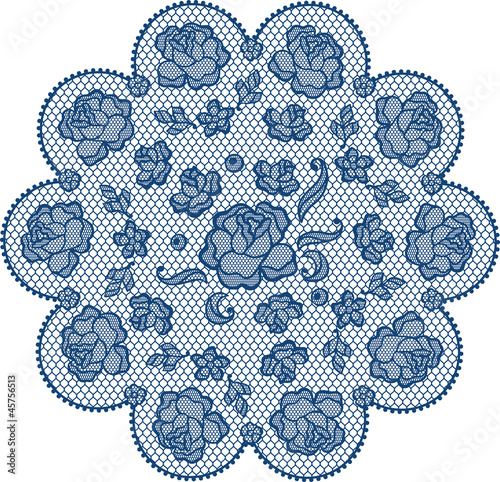 Vintage lace element, ornamental flowers. Vector texture.