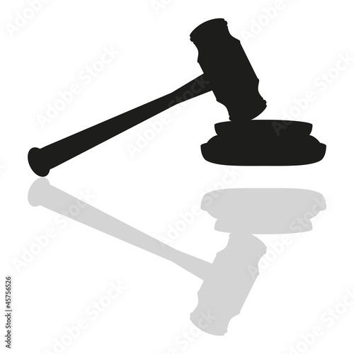 gavel on white background
