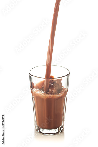 splash of chocolate in a glass