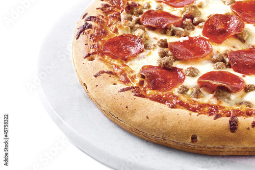 pizza on a white plate