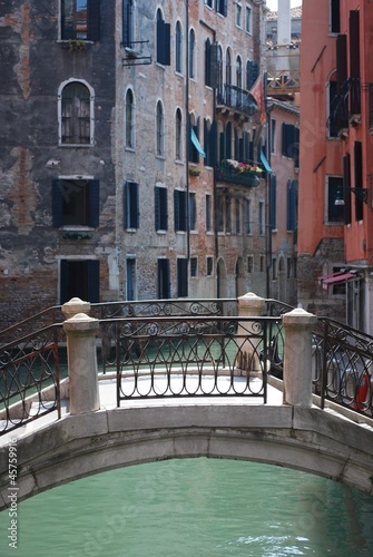 Canal with bridge, romantic Venice, Italy