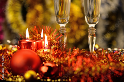 Festive decorations with candles