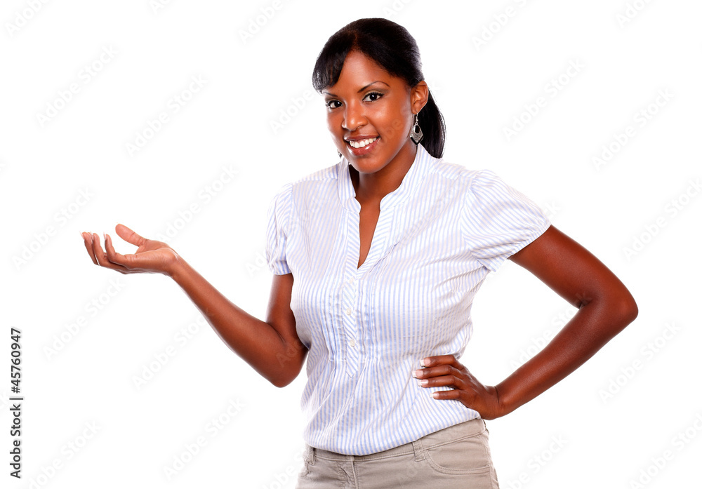 Adult pretty woman looking and smiling at you Adult pretty woman looking and smiling at you