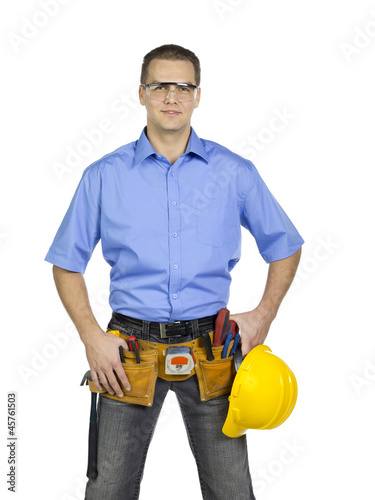 man with construction tools