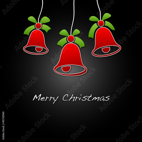 Merry Christmas - Hintergrund - Glocken - Rot/Schwarz