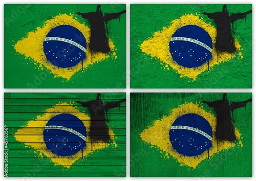 Brazil flag collage photo