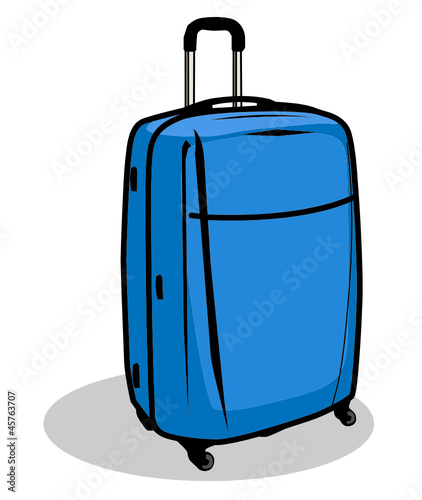 Blue suitcase, vector illustration