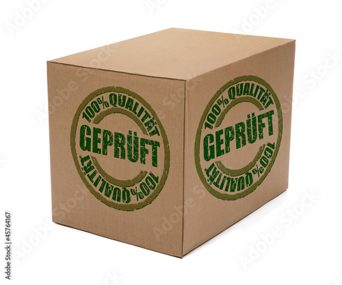 Paket mit Prüfstempel