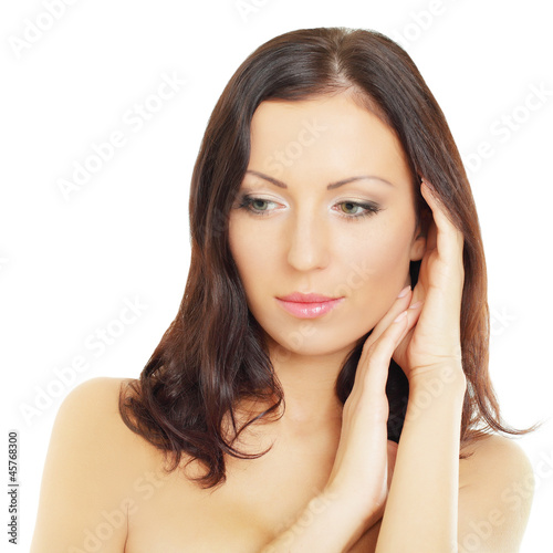 Beautiful woman - female face isolated