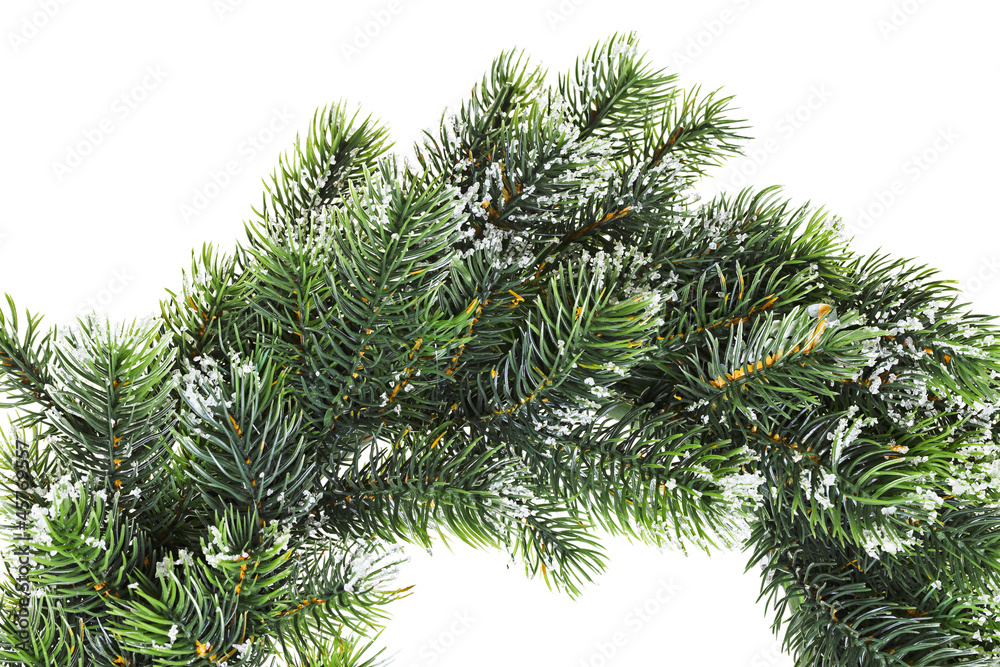 Christmas wreath closeup, isolated on white Christmas wreath closeup, isolated on white