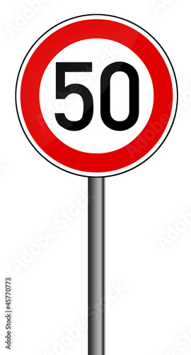 Verkehrsschild Geschwindigkeitsbegrenzung 50km/h