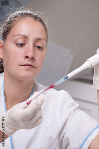 Micro pipette with blood