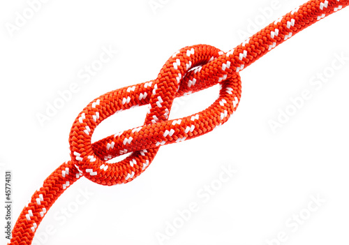eight  rope knot isolated on white