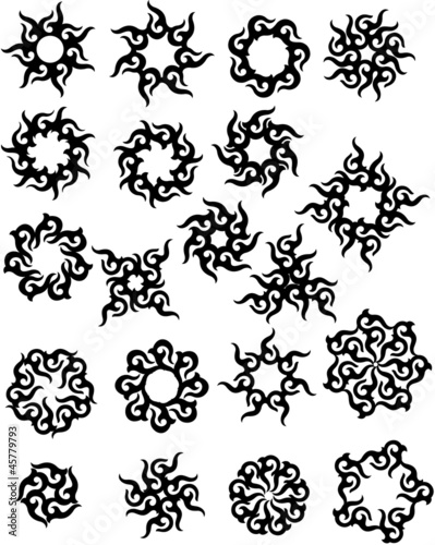 tattoo sun flame circular