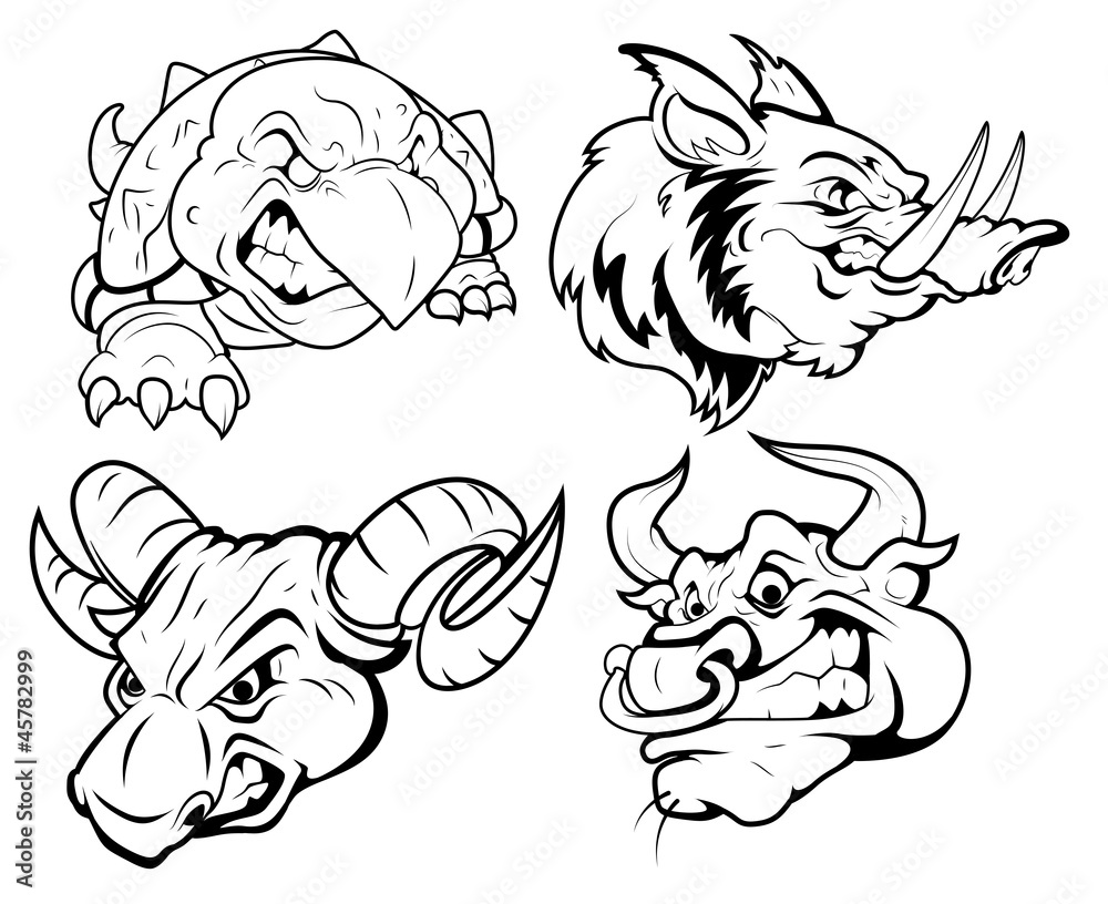 Angry Tatto Mascots Vector collection