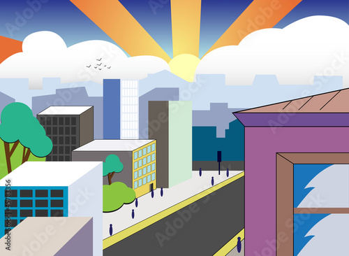 morning in the city