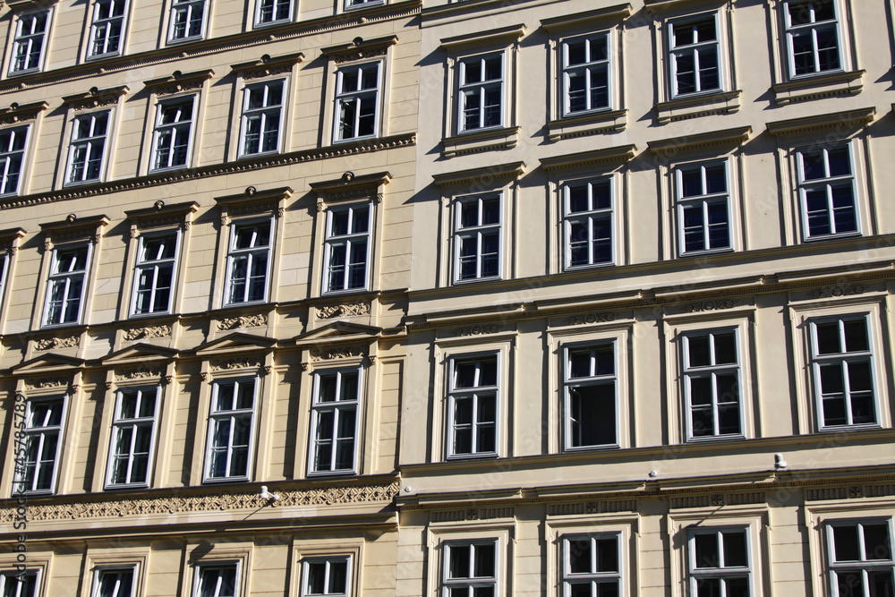 white front of a hotel