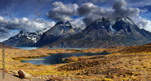 Mountain panorama, Torres del Paine National Park, Patagonia, Ch