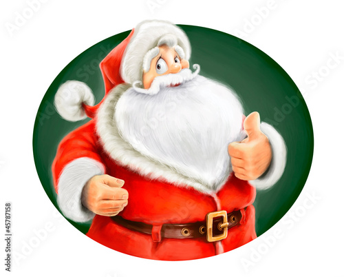 Santa Claus show ok isolated on white background