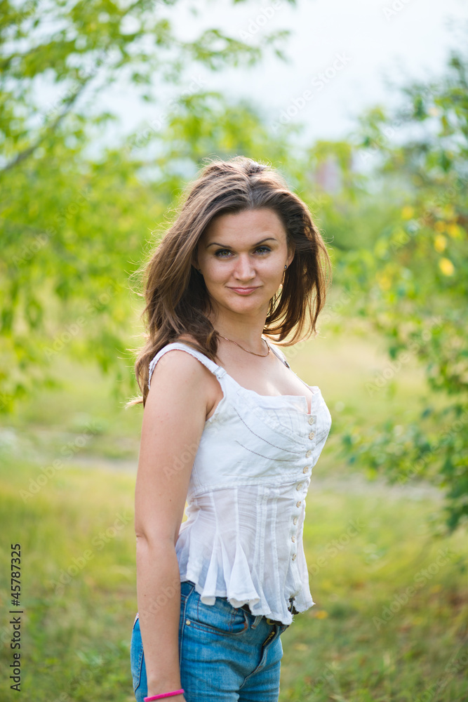 beautiful european woman smiling outdoors beautiful european woman smiling outdoors