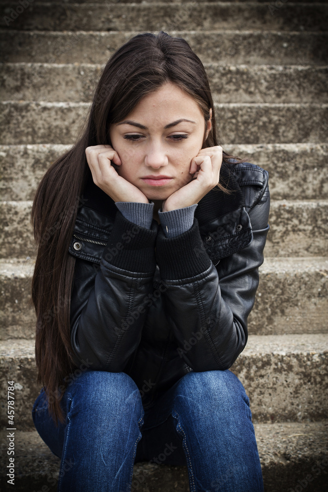 depressed teenage girl