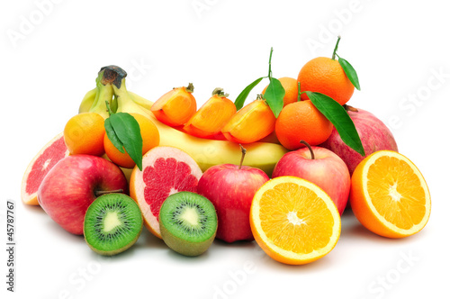 collection fruit isolated on white background