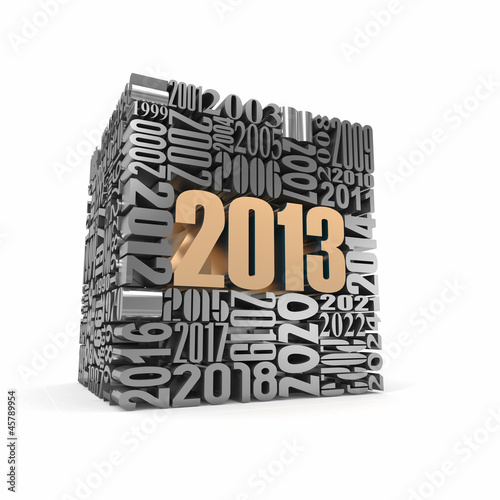 New year 2013.cube built from numbers.