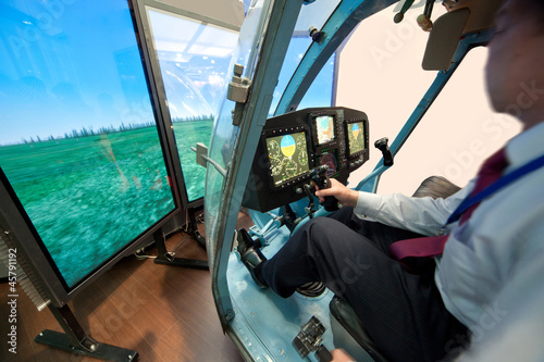 Photos Demonstration of helicopter simulator