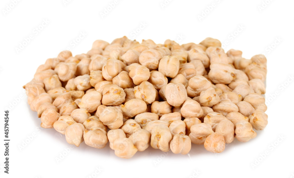 White chickpeas isolated on white White chickpeas isolated on white