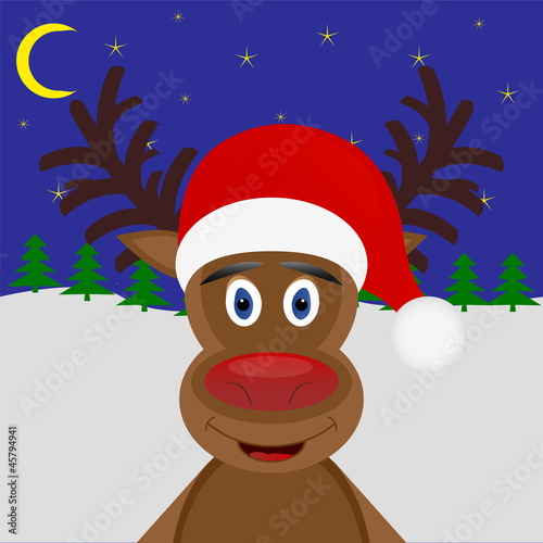 Christmas deer in the woods