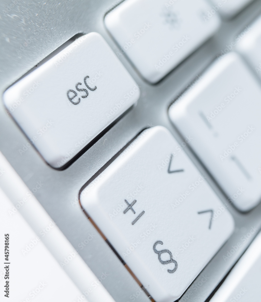 Close up of keys of white pc keyboard Close up of keys of white pc keyboard