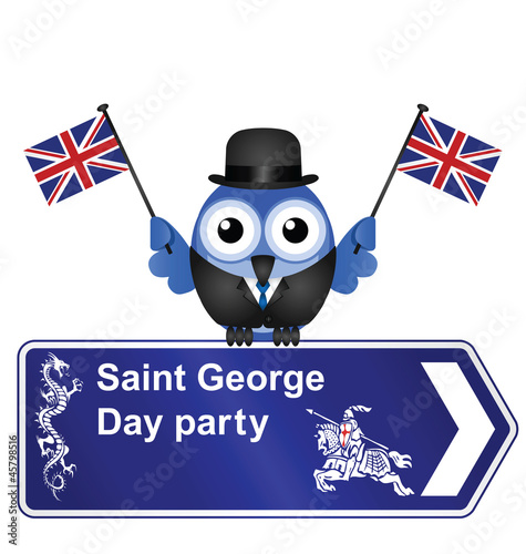 Comical Saint George Day party sign