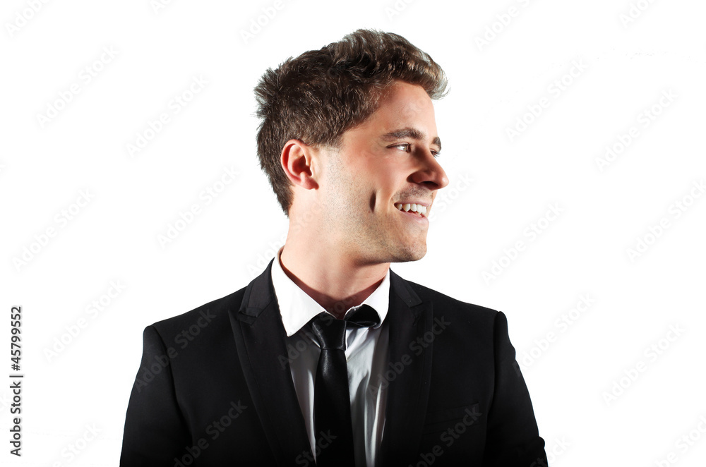 Homme d'affaire souriant et satisfait