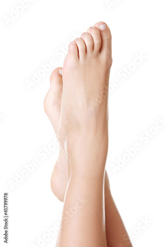 Beautiful caucasian woman feet