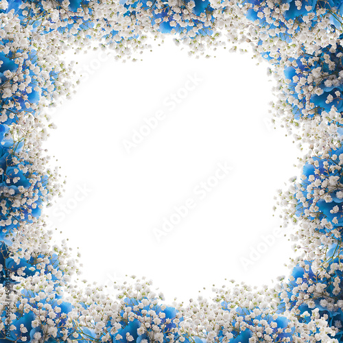 Fototapeta Naklejka Na Ścianę i Meble -  Flowers in a bouquet, blue hydrangeas and white flowers