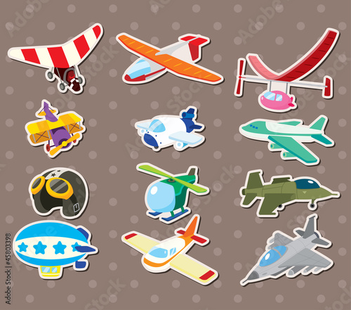 cartoon airplane stickers