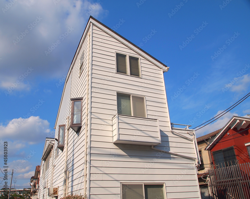 White small house in Tokyo, Japan