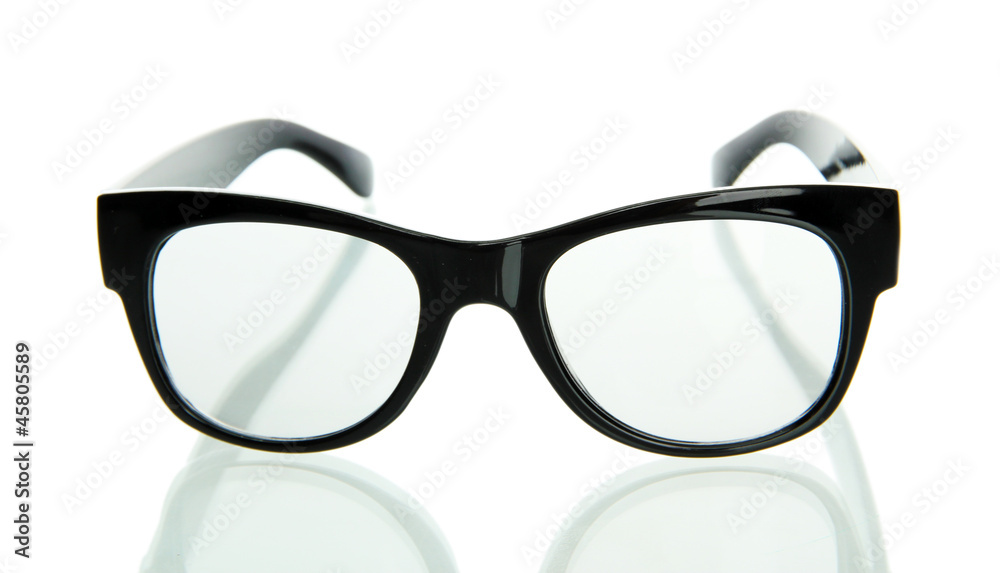 black glasses, isolated on white black glasses, isolated on white