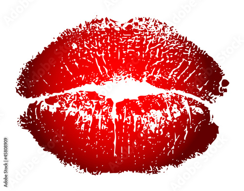 Vector illustration of kiss print