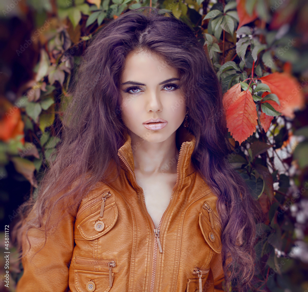 Fashion Woman Hair Style and Makeup. Autumn Style. Autumn girl. Fashion Woman Hair Style and Makeup. Autumn Style. Autumn girl.